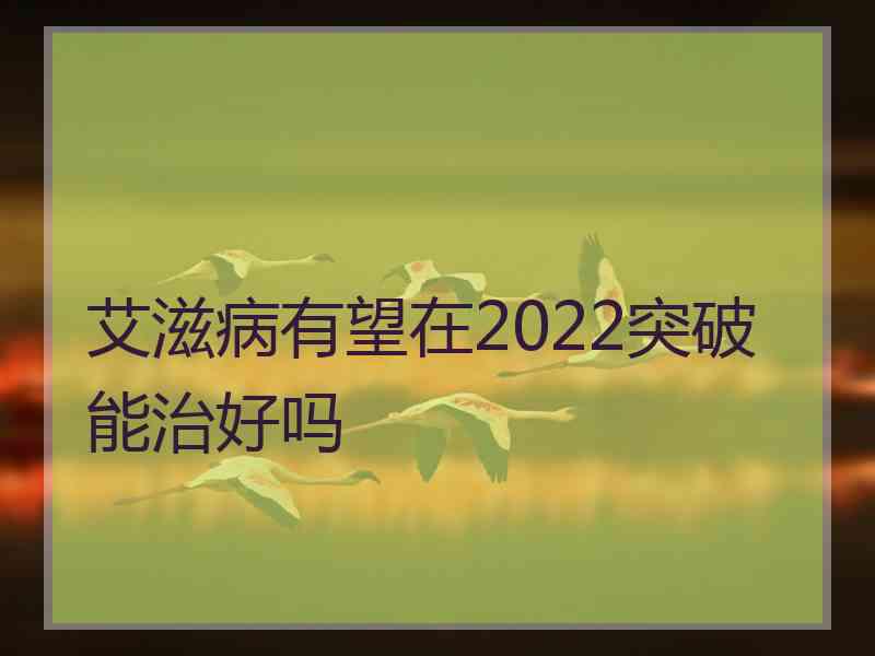 艾滋病有望在2022突破能治好吗