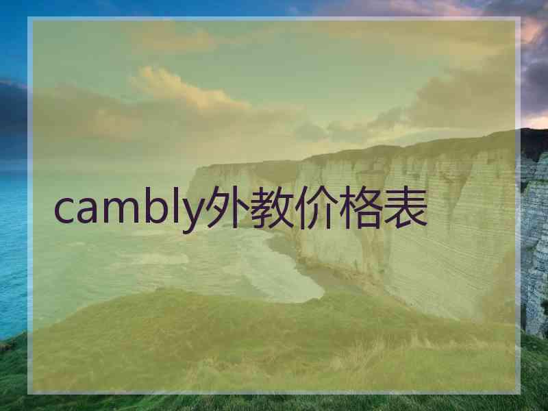 cambly外教价格表