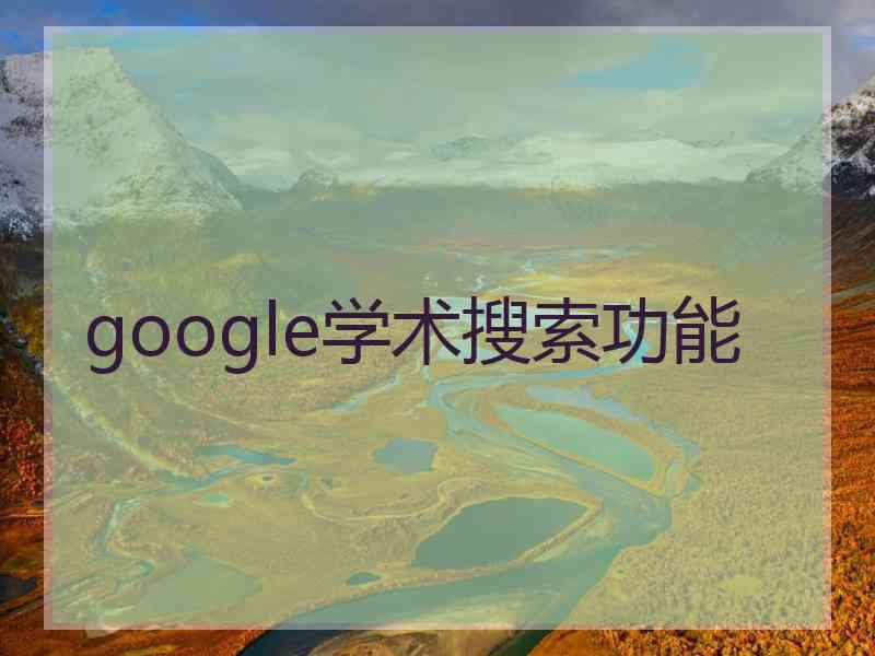 google学术搜索功能