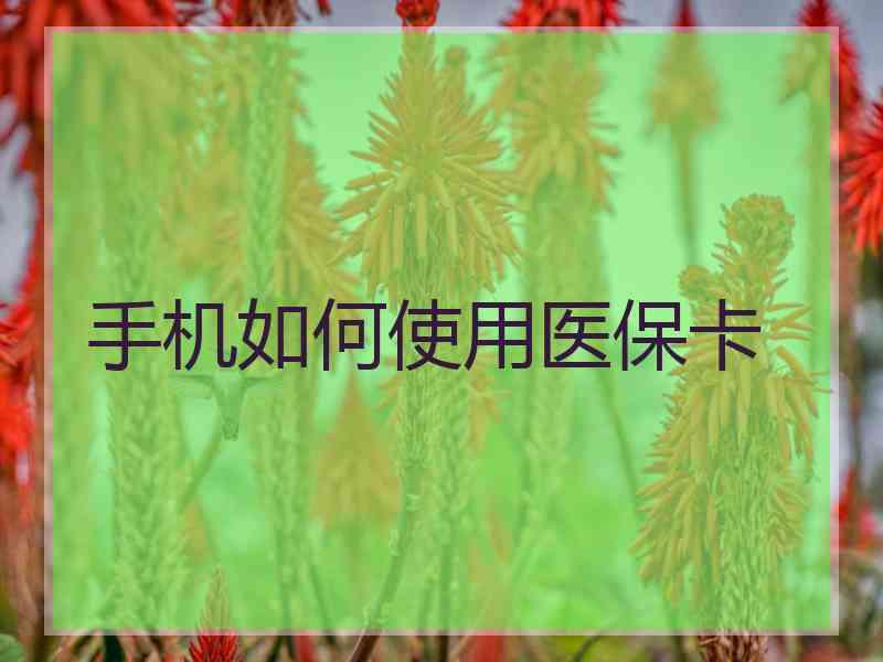 手机如何使用医保卡