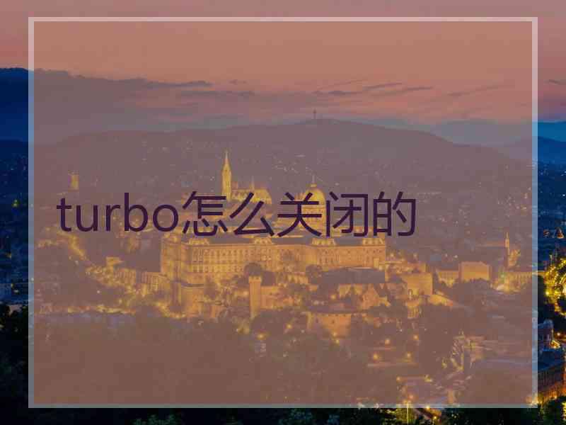 turbo怎么关闭的