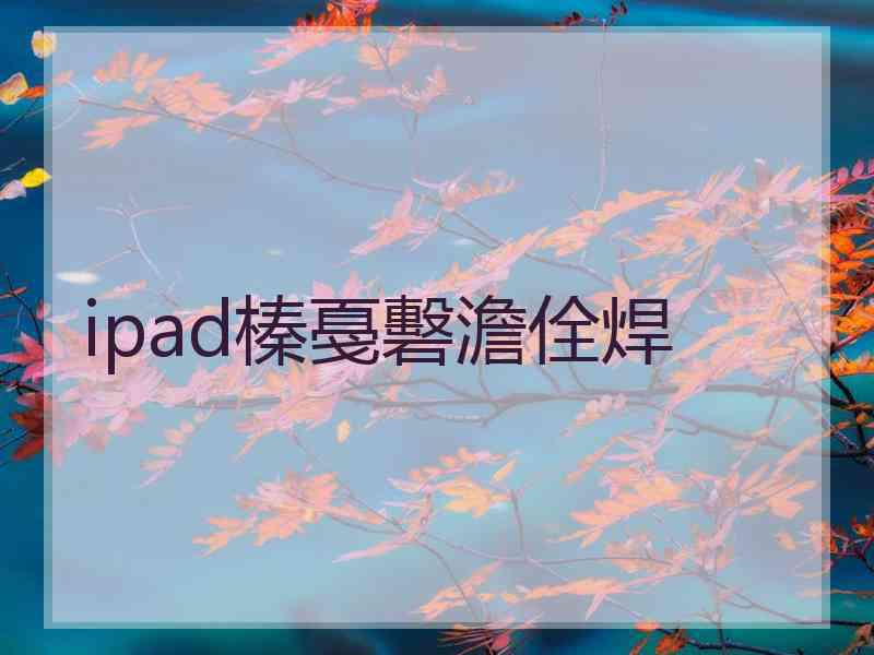 ipad榛戞礊澹佺焊