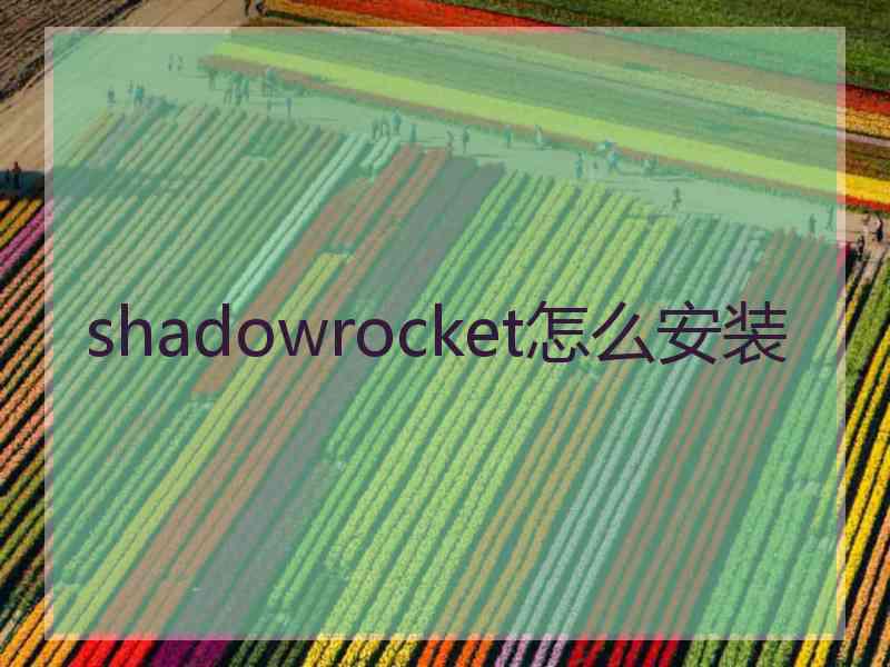 shadowrocket怎么安装