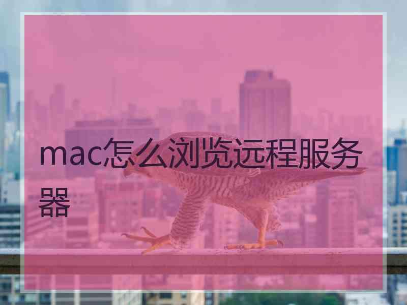 mac怎么浏览远程服务器