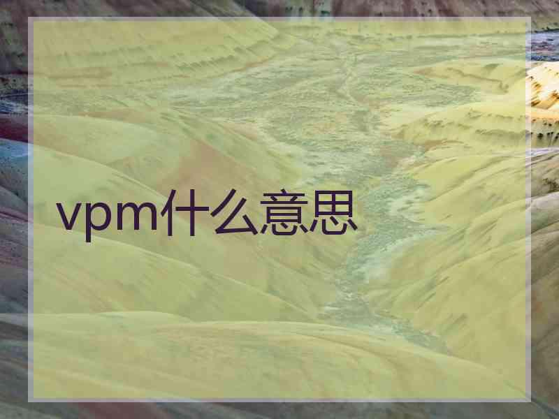 vpm什么意思