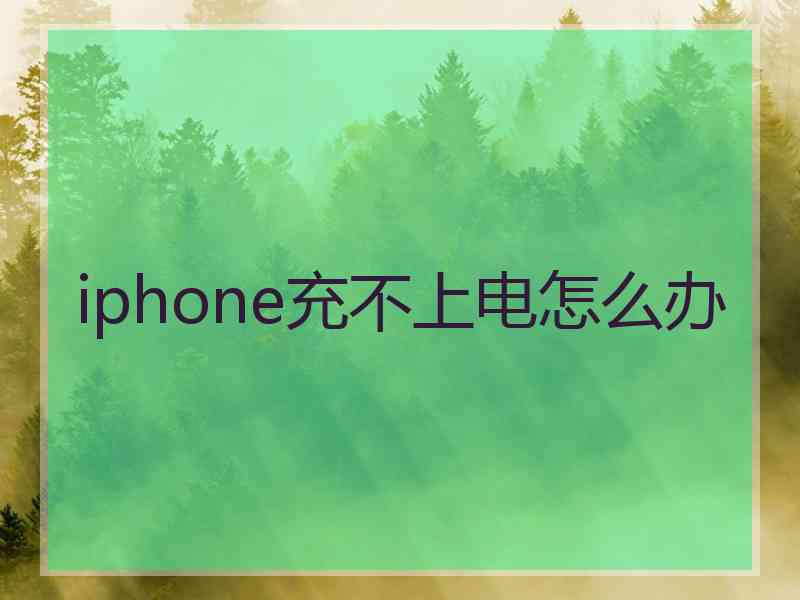 iphone充不上电怎么办