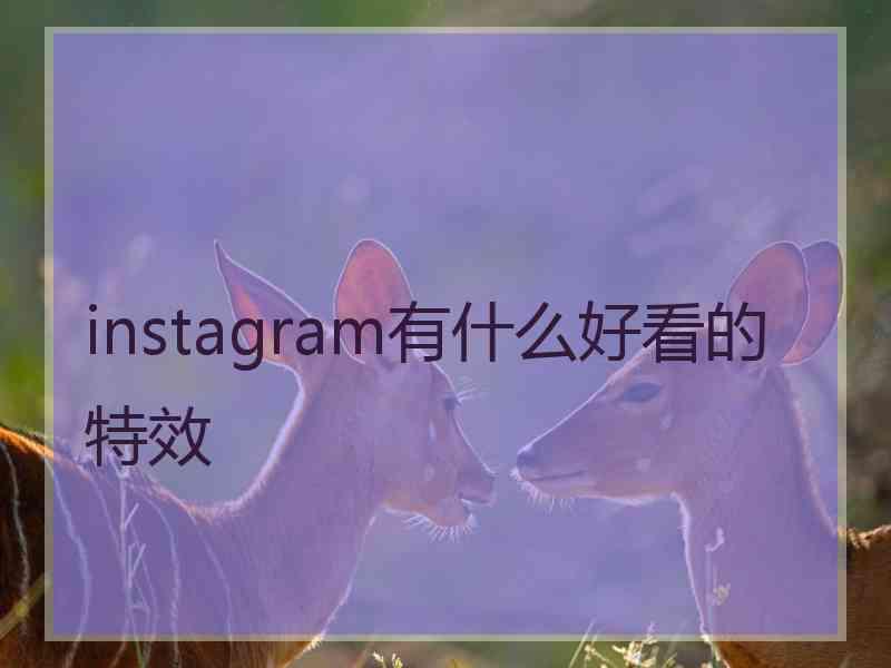 instagram有什么好看的特效