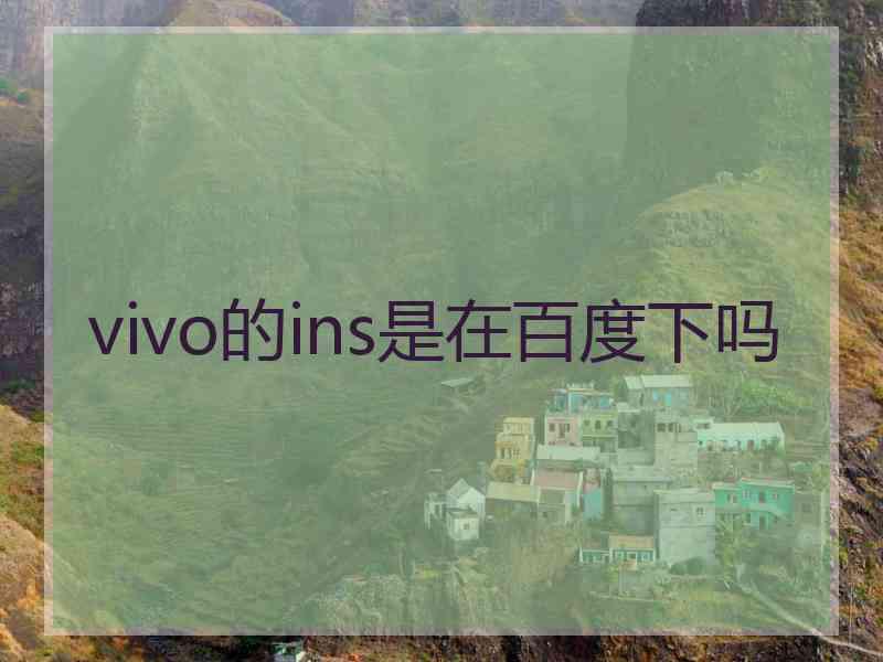 vivo的ins是在百度下吗