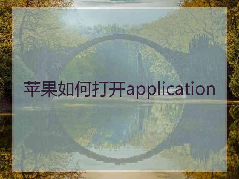 苹果如何打开application