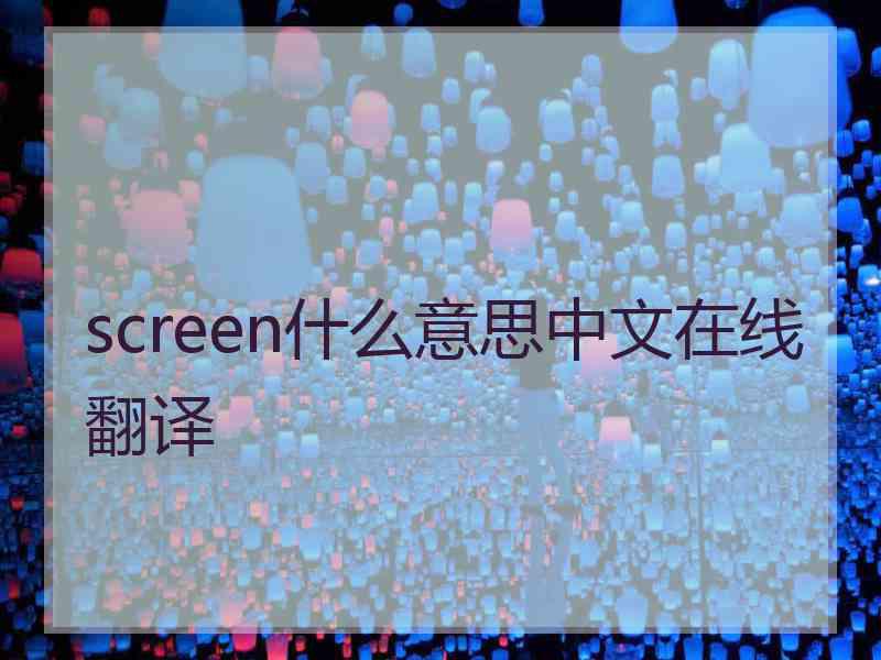 screen什么意思中文在线翻译