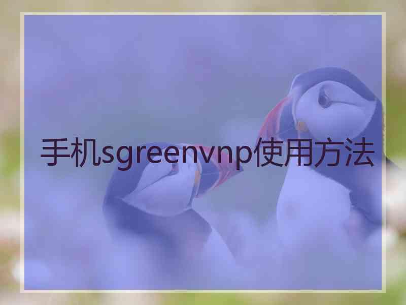 手机sgreenvnp使用方法