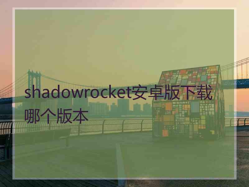 shadowrocket安卓版下载哪个版本